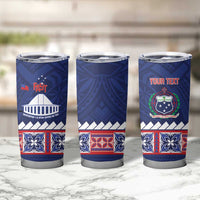Personalised FAST Samoa Siapo Tumbler Cup Teuila Flowers Samoan Pattern - Polynesian Pride