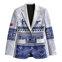 Personalised HRPP Samoa Siapo Blazer Teuila Flowers Samoan Pattern - Polynesian Pride