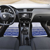 Personalised HRPP Samoa Siapo Car Mats Teuila Flowers Samoan Pattern LT14 Set 2pcs - Front White - Polynesian Pride