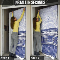 Personalised HRPP Samoa Siapo Door Cover Teuila Flowers Samoan Pattern LT14 - Polynesian Pride