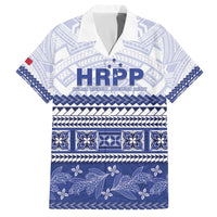 Personalised HRPP Samoa Siapo Family Matching Off The Shoulder Long Sleeve Dress and Hawaiian Shirt Teuila Flowers Samoan Pattern - Polynesian Pride