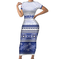 Personalised HRPP Samoa Siapo Family Matching Short Sleeve Bodycon Dress and Hawaiian Shirt Teuila Flowers Samoan Pattern - Polynesian Pride