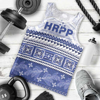 Personalised HRPP Samoa Siapo Men Tank Top Teuila Flowers Samoan Pattern - Polynesian Pride