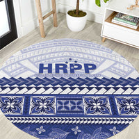HRPP Samoa Siapo Round Carpet Teuila Flowers Samoan Pattern - Polynesian Pride