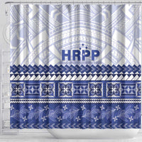 HRPP Samoa Siapo Shower Curtain Teuila Flowers Samoan Pattern - Polynesian Pride