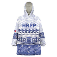 Personalised HRPP Samoa Siapo Wearable Blanket Hoodie Teuila Flowers Samoan Pattern - Polynesian Pride
