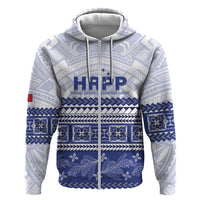 Personalised HRPP Samoa Siapo Zip Hoodie Teuila Flowers Samoan Pattern - Polynesian Pride