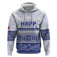 Personalised HRPP Samoa Siapo Zip Hoodie Teuila Flowers Samoan Pattern - Polynesian Pride