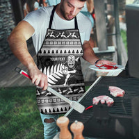 New Zealand Christmas Rugby Personalised Apron Meri Kirihimete All Black Maori - Polynesian Pride