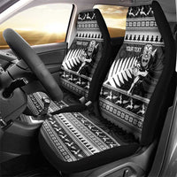 New Zealand Christmas Rugby Personalised Car Seat Cover Meri Kirihimete All Black Maori - Polynesian Pride