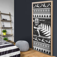New Zealand Christmas Rugby Personalised Door Cover Meri Kirihimete All Black Maori - Polynesian Pride