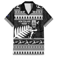 New Zealand Christmas Rugby Personalised Family Matching Short Sleeve Bodycon Dress and Hawaiian Shirt Meri Kirihimete All Black Maori - Polynesian Pride