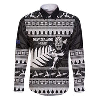 New Zealand Christmas Rugby Personalised Family Matching Short Sleeve Bodycon Dress and Hawaiian Shirt Meri Kirihimete All Black Maori - Polynesian Pride