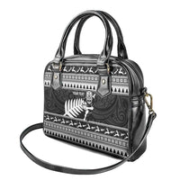 New Zealand Christmas Rugby Personalised Shoulder Handbag Meri Kirihimete All Black Maori - Polynesian Pride
