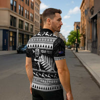 New Zealand Christmas Rugby Personalised Zipper Polo Shirt Meri Kirihimete All Black Maori - Polynesian Pride
