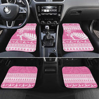 New Zealand Christmas Rugby Personalised Car Mats Meri Kirihimete All Black Maori Pink Version - Polynesian Pride