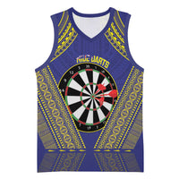 Personalised Niue Darts Basketball Jersey Dart Board Hiapo Pattern - Polynesian Pride