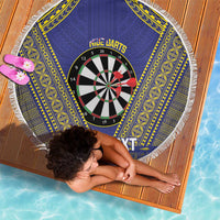 Personalised Niue Darts Beach Blanket Dart Board Hiapo Pattern - Polynesian Pride