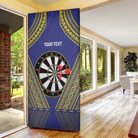 Personalised Niue Darts Door Cover Dart Board Hiapo Pattern - Polynesian Pride