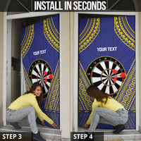 Personalised Niue Darts Door Cover Dart Board Hiapo Pattern - Polynesian Pride