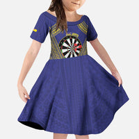 Personalised Niue Darts Family Matching Tank Maxi Dress and Hawaiian Shirt Dart Board Hiapo Pattern - Polynesian Pride