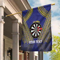 Personalised Niue Darts Garden Flag Dart Board Hiapo Pattern - Polynesian Pride