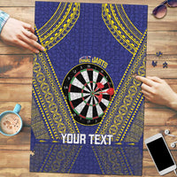 Personalised Niue Darts Puzzle Dart Board Hiapo Pattern - Polynesian Pride