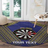 Personalised Niue Darts Round Carpet Dart Board Hiapo Pattern - Polynesian Pride