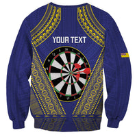 Personalised Niue Darts Sweatshirt Dart Board Hiapo Pattern - Polynesian Pride