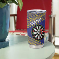 Personalised Niue Darts Tumbler Cup Dart Board Hiapo Pattern - Polynesian Pride