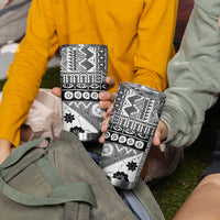 Black Bula Fiji Tumbler Cup Unique Masi Tapa Pattern