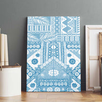 Blue Bula Fiji Canvas Wall Art Unique Masi Tapa Pattern
