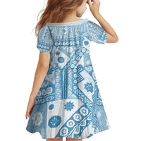 Blue Bula Fiji Family Matching Mermaid Dress and Hawaiian Shirt Unique Masi Tapa Pattern