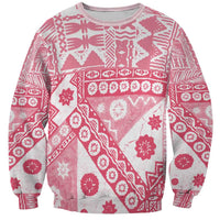Pink Bula Fiji Sweatshirt Unique Masi Tapa Pattern LT14 Unisex Pink - Polynesian Pride