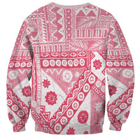 Pink Bula Fiji Sweatshirt Unique Masi Tapa Pattern LT14 - Polynesian Pride