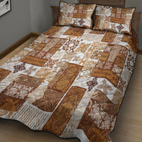 Hawaiian Quilt Quilt Bed Set Tiki Tropical Retro Brown Version LT14 - Polynesian Pride
