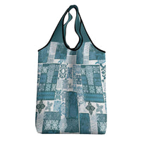Hawaiian Quilt Grocery Bag Tiki Tropical Retro Dark Cyan Version LT14 - Polynesian Pride