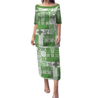 Hawaiian Quilt Puletasi Tiki Tropical Retro Green Version LT14 Long Dress Green - Polynesian Pride