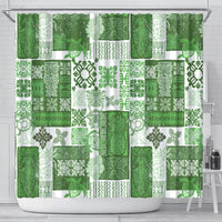 Hawaiian Quilt Shower Curtain Tiki Tropical Retro Green Version LT14 - Polynesian Pride