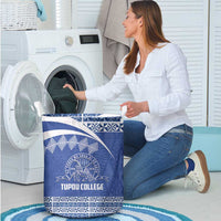 Tonga Tupou College Toloa Laundry Basket 160 Years Anniversary Tongan Ngatu Pattern