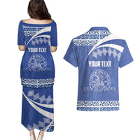 Personalised Tonga Tupou College Toloa Couples Matching Puletasi and Hawaiian Shirt 160 Years Anniversary Tongan Ngatu Pattern