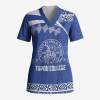 Personalised Tonga Tupou College Toloa Scrub Top 160 Years Anniversary Tongan Ngatu Pattern