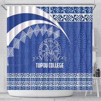 Tonga Tupou College Toloa Shower Curtain 160 Years Anniversary Tongan Ngatu Pattern