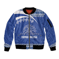 Personalised Tonga Tupou College Toloa Sleeve Zip Bomber Jacket 160 Years Anniversary Tongan Ngatu Pattern