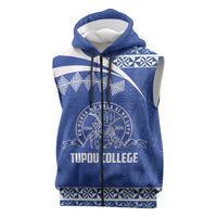 Personalised Tonga Tupou College Toloa Sleeveless Zip Hoodie 160 Years Anniversary Tongan Ngatu Pattern