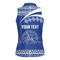 Personalised Tonga Tupou College Toloa Women Sleeveless Polo Shirt 160 Years Anniversary Tongan Ngatu Pattern