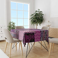 Pink Aotearoa Kowhaiwhai Pattern Tablecloth NZ Maori Quilt Style LT14 - Polynesian Pride