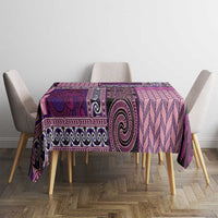 Pink Aotearoa Kowhaiwhai Pattern Tablecloth NZ Maori Quilt Style LT14 - Polynesian Pride
