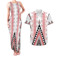 Aotearoa Taniko Couples Matching Tank Maxi Dress and Hawaiian Shirt Niho Taniwha Purapura Whetu Mix Poutama