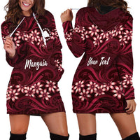 Personalised Cook Islands Mangaia Hoodie Dress Tiare Maori Polynesian Waves Tattoo